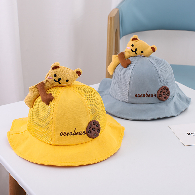 Baby Hat Summer Net Bucket Hat Infant Sun Protection Sun-Proof Basin Hat Men and Women Children Hat Summer Breathable Thin