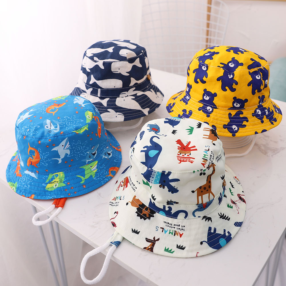 Tiyu 20 Cotton Thin Baby Hat Spring and Summer Hat Animal Pattern Hat Children Windproof Bucket Hat Men and Women Bucket Hat