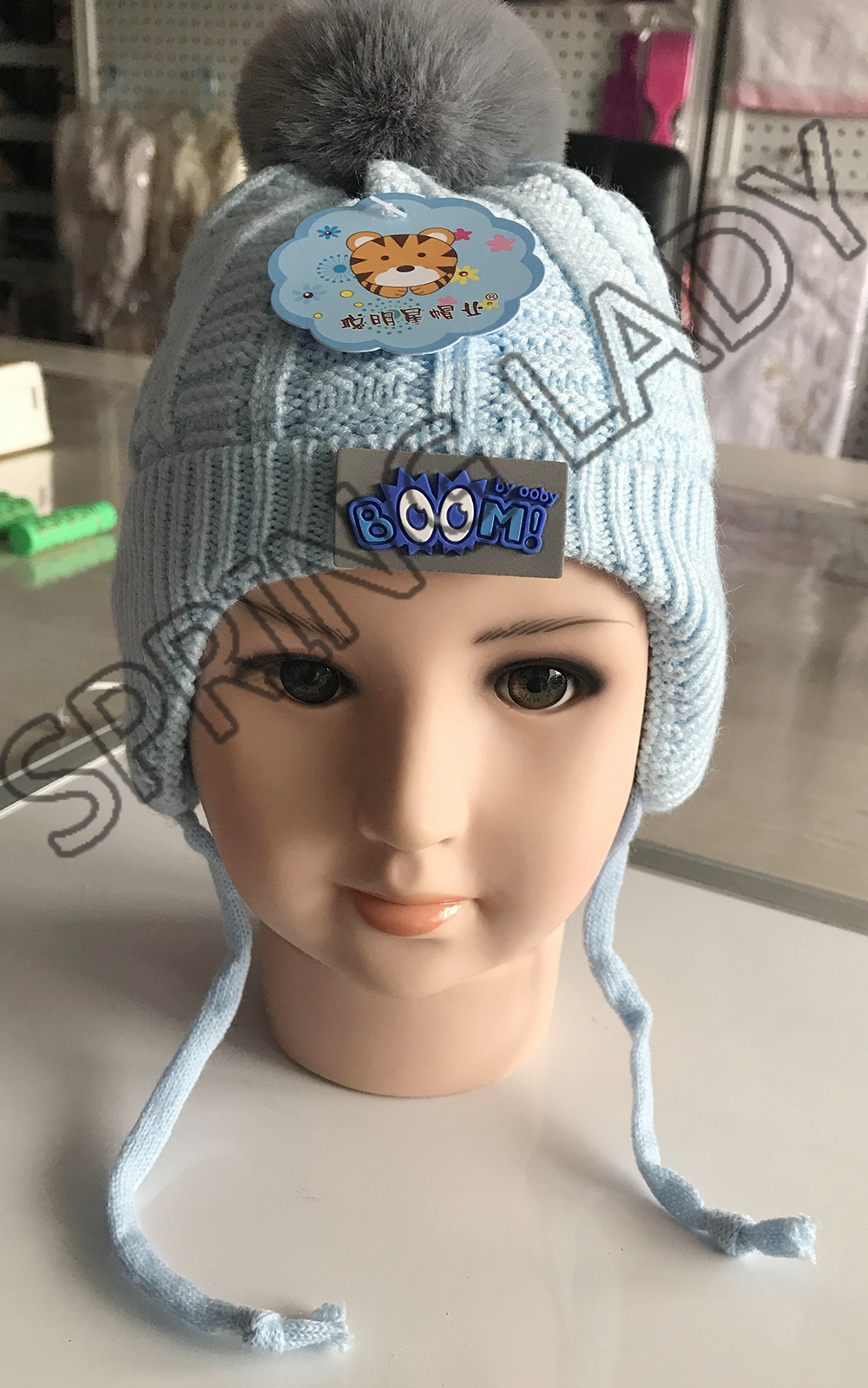 Children's Woolen Cap Baby Hat Autumn and Winter Baby Girl Princess Korean Style Ear Protection Men's and Women's Hats SPRING LADY