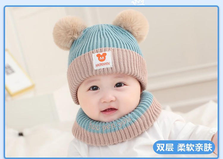 Korean Style Baby Hat Autumn and Winter Young Knitted Pullover Male and Female Baby Double Ball Cute Super Cute Warm Children's Wool Korean Style Baby Hat Autumn and Winter Young Knitted Pullover Male and Female Baby Double Ball Cute Super Cute Warm Children's Wool