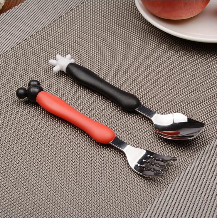 cartoon spoons children's forks spoon Ins lovely handle west cutlery kindergarten rice mouse mother and child store gift