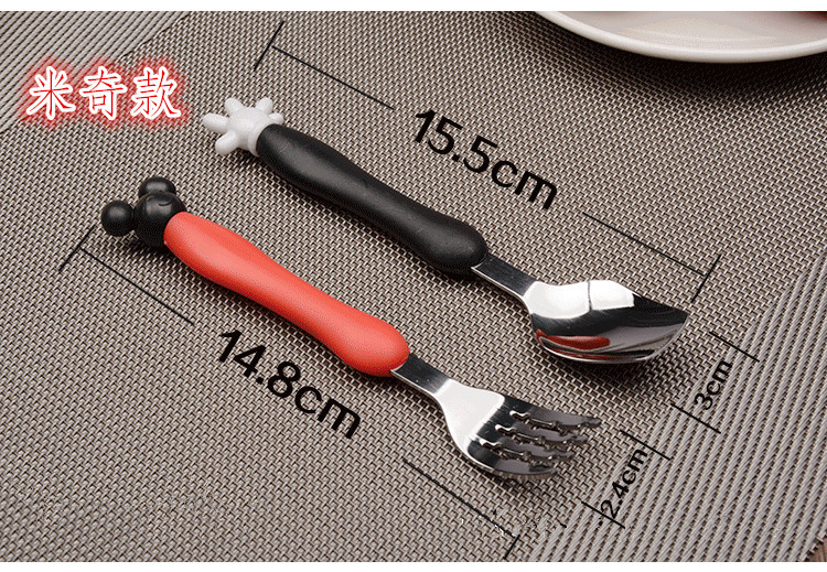 cartoon spoons children's forks spoon Ins lovely handle west cutlery kindergarten rice mouse mother and child store gift