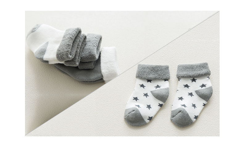 Autumn and Winter New Baby and Infant Socks Cartoon Newborn Cotton Socks Thickened Loose Mouth Children Terry-Loop Hosiery 0-1-3 Years Old