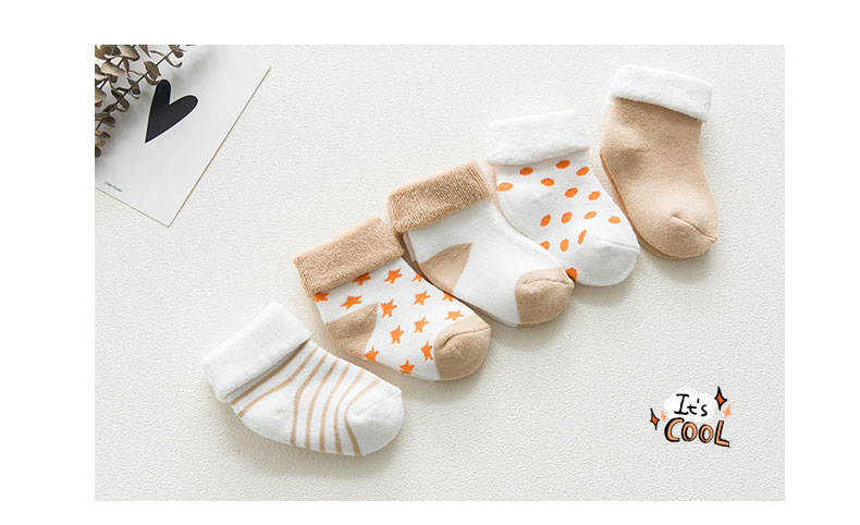 Autumn and Winter New Baby and Infant Socks Cartoon Newborn Cotton Socks Thickened Loose Mouth Children Terry-Loop Hosiery 0-1-3 Years Old