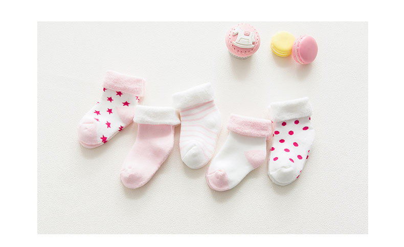 Autumn and Winter New Baby and Infant Socks Cartoon Newborn Cotton Socks Thickened Loose Mouth Children Terry-Loop Hosiery 0-1-3 Years Old