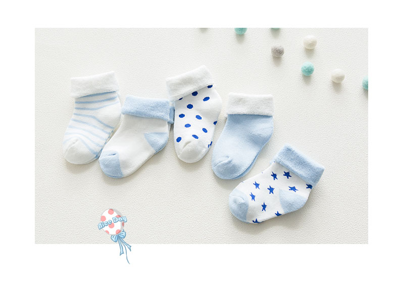 Autumn and Winter New Baby and Infant Socks Cartoon Newborn Cotton Socks Thickened Loose Mouth Children Terry-Loop Hosiery 0-1-3 Years Old