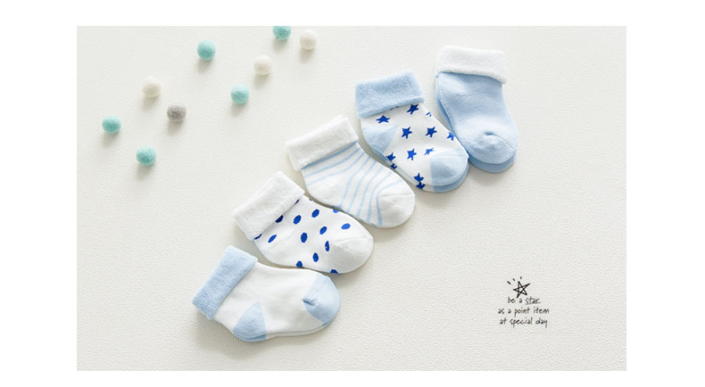 Autumn and Winter New Baby and Infant Socks Cartoon Newborn Cotton Socks Thickened Loose Mouth Children Terry-Loop Hosiery 0-1-3 Years Old