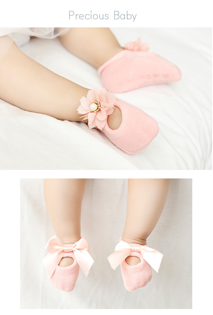 Spring and Autumn Hollow Flower Hole Baby Floor Socks Glue Dispensing Non-Slip Infant Socks Lace Bow Children's Socks Spring and Autumn Hollow Flower Hole Baby Floor Socks Glue Dispensing Non-Slip Infant Socks Lace Bow Children's Socks