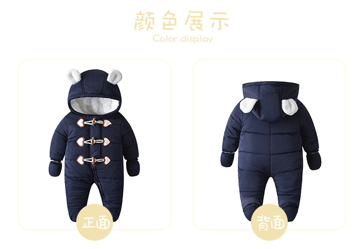 INS Popular Baby Winter Clothes Jumpsuit Thick Quilted Fleece-Lined Keep Baby Warm Cotton-Padded Coat Baby Clothes Foreign Trade Children's Wear INS Popular Baby Winter Clothes Jumpsuit Thick Quilted Fleece-Lined Keep Baby Warm Cotton-Padded Coat Baby Clothes Foreign Trade Children's Wear