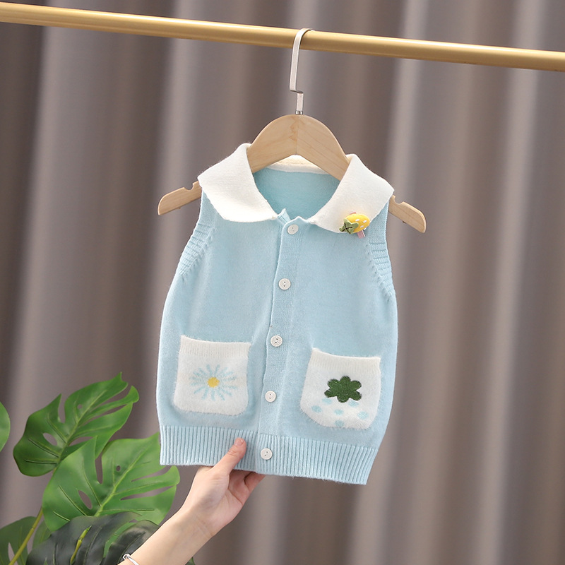Girls' Spring Clothes Children's Vest Autumn Baby Clothes Baby Sweater Vest Spring and Autumn Outer Wear Knitted Kids' Tops Girls' Spring Clothes Children's Vest Autumn Baby Clothes Baby Sweater Vest Spring and Autumn Outer Wear Knitted Kids' Tops
