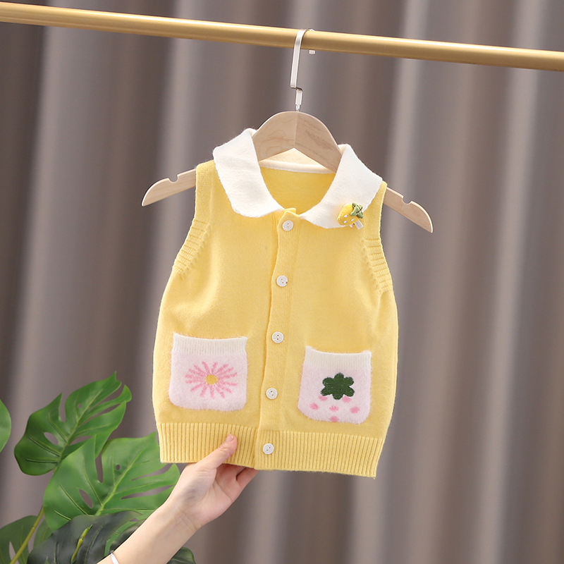Girls' Spring Clothes Children's Vest Autumn Baby Clothes Baby Sweater Vest Spring and Autumn Outer Wear Knitted Kids' Tops Girls' Spring Clothes Children's Vest Autumn Baby Clothes Baby Sweater Vest Spring and Autumn Outer Wear Knitted Kids' Tops