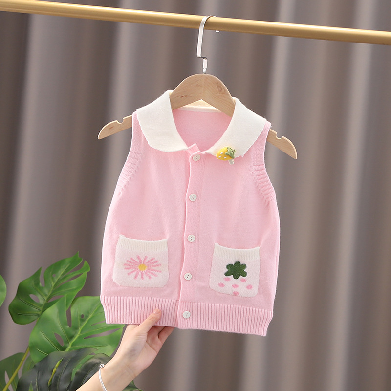 Girls' Spring Clothes Children's Vest Autumn Baby Clothes Baby Sweater Vest Spring and Autumn Outer Wear Knitted Kids' Tops Girls' Spring Clothes Children's Vest Autumn Baby Clothes Baby Sweater Vest Spring and Autumn Outer Wear Knitted Kids' Tops