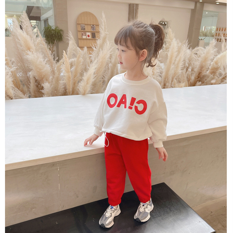 Girls' Autumn Set 2021 New Korean Style Trendy Spring and Autumn Children's Online Red Two-Piece Set Baby Clothes Fashion Girls' Autumn Set 2021 New Korean Style Trendy Spring and Autumn Children's Online Red Two-Piece Set Baby Clothes Fashion