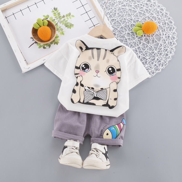 Children's Suit 2020 Summer New Children's Cartoon Casual Boy's Short-Sleeved T-shirt 0-4 Years Old Baby Clothes Two-Piece Set Children's Suit 2020 Summer New Children's Cartoon Casual Boy's Short-Sleeved T-shirt 0-4 Years Old Baby Clothes Two-Piece Set