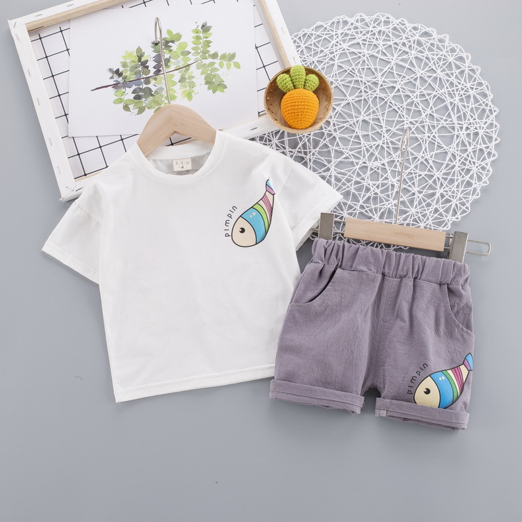 Children's Suit 2020 Summer New Children's Cartoon Casual Boy's Short-Sleeved T-shirt 0-4 Years Old Baby Clothes Two-Piece Set Children's Suit 2020 Summer New Children's Cartoon Casual Boy's Short-Sleeved T-shirt 0-4 Years Old Baby Clothes Two-Piece Set