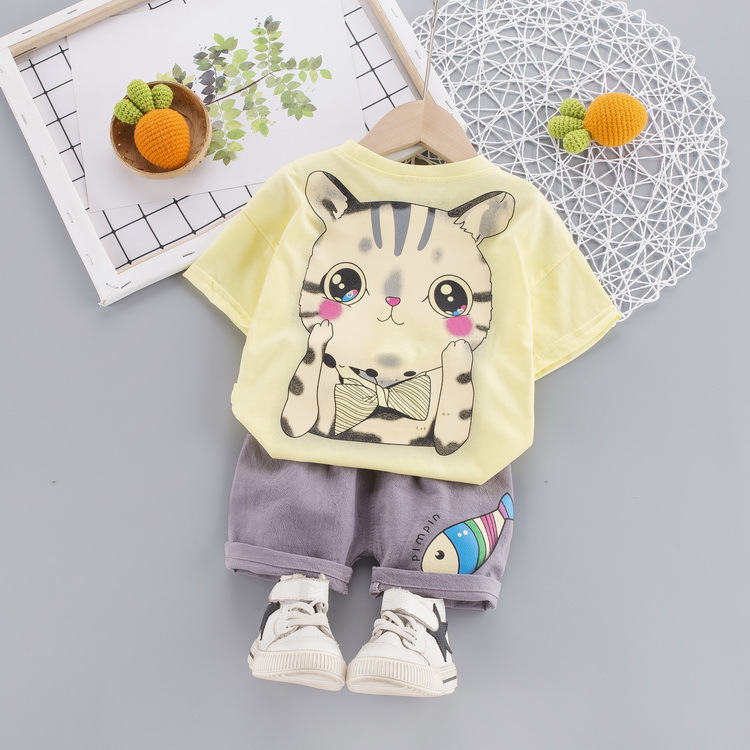 Children's Suit 2020 Summer New Children's Cartoon Casual Boy's Short-Sleeved T-shirt 0-4 Years Old Baby Clothes Two-Piece Set Children's Suit 2020 Summer New Children's Cartoon Casual Boy's Short-Sleeved T-shirt 0-4 Years Old Baby Clothes Two-Piece Set