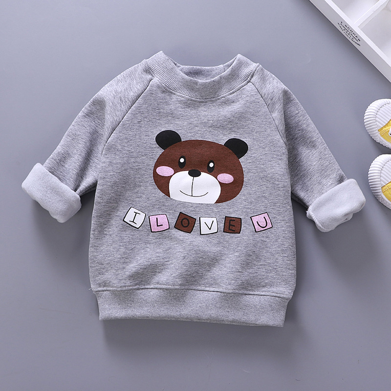 Children&#039;s Clothing Brushed Hoody New Children&#039;s Warm Hoodie Winter Korean Style Baby Clothes Pullover One Piece Dropshipping