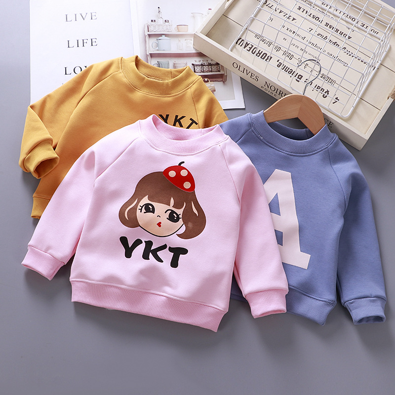 Children&#039;s Clothing Brushed Hoody New Children&#039;s Warm Hoodie Winter Korean Style Baby Clothes Pullover One Piece Dropshipping