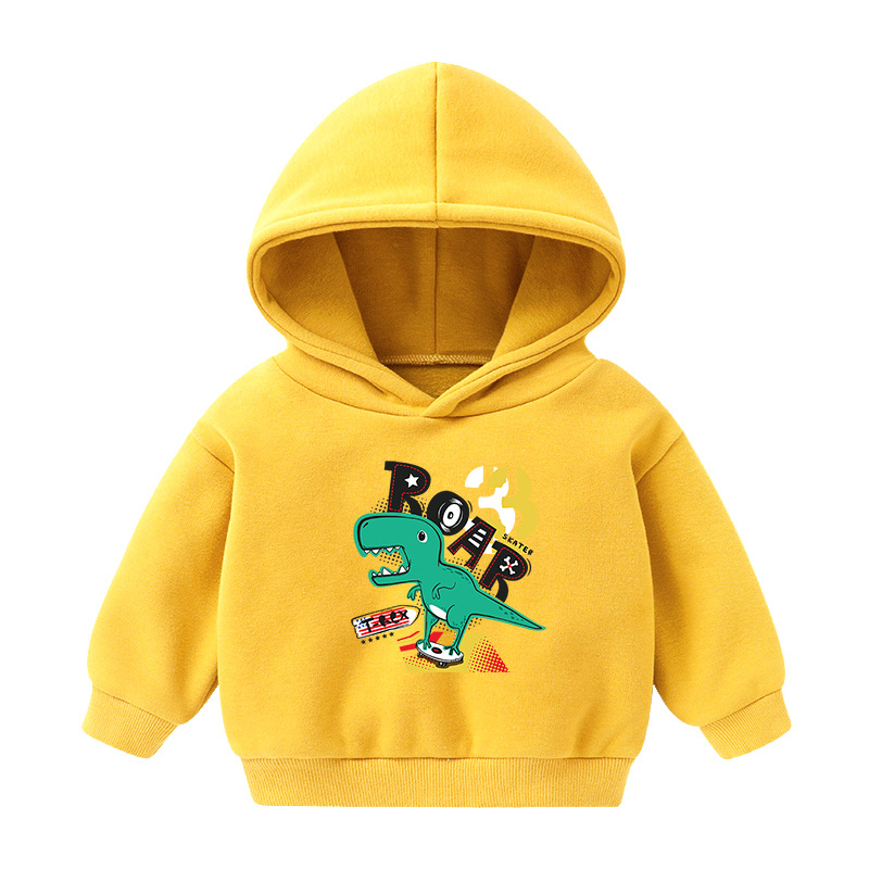 Foreign Trade Children's Wear Girls' Boys' Cute Long Sleeve Hoodies Children Fashionable Fleece-Lined Hooded Autumn Baby Clothes