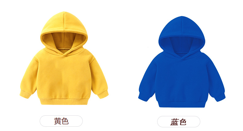 Foreign Trade Children's Wear Girls' Boys' Cute Long Sleeve Hoodies Children Fashionable Fleece-Lined Hooded Autumn Baby Clothes