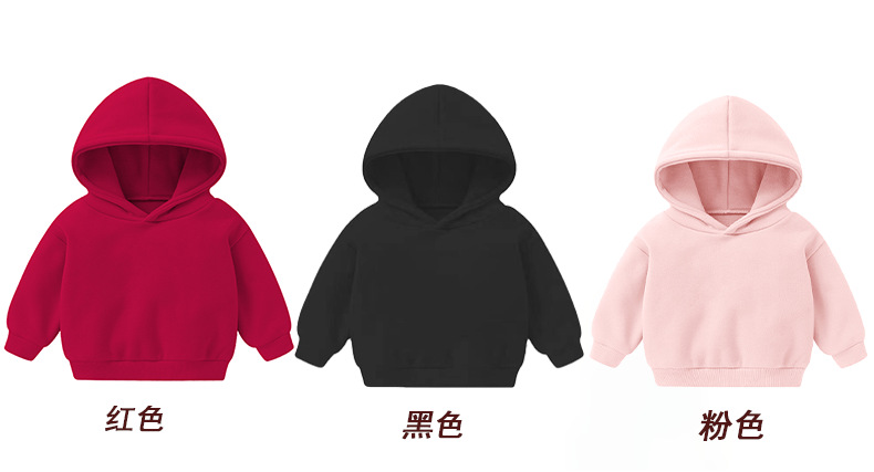 Foreign Trade Children's Wear Girls' Boys' Cute Long Sleeve Hoodies Children Fashionable Fleece-Lined Hooded Autumn Baby Clothes
