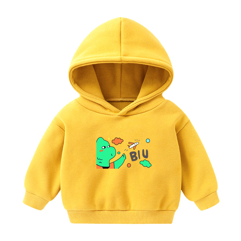 Foreign Trade Children's Wear Girls' Boys' Cute Long Sleeve Hoodies Children Fashionable Fleece-Lined Hooded Autumn Baby Clothes