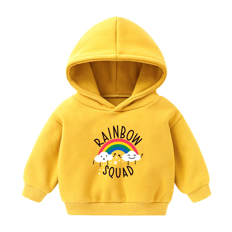 Foreign Trade Children's Wear Girls' Boys' Cute Long Sleeve Hoodies Children Fashionable Fleece-Lined Hooded Autumn Baby Clothes