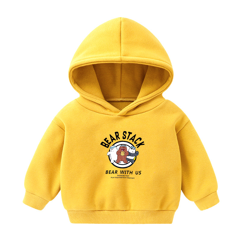 Foreign Trade Children's Wear Girls' Boys' Cute Long Sleeve Hoodies Children Fashionable Fleece-Lined Hooded Autumn Baby Clothes