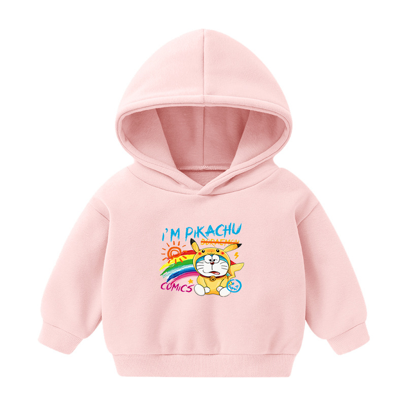 Foreign Trade Children's Wear Girls' Boys' Cute Long Sleeve Hoodies Children Fashionable Fleece-Lined Hooded Autumn Baby Clothes
