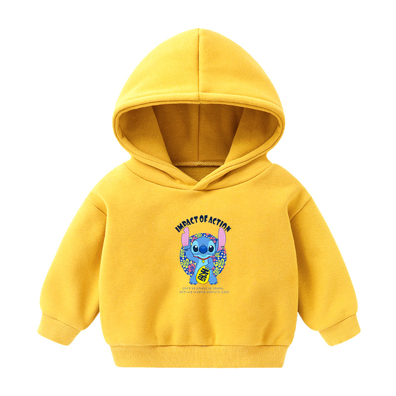 Foreign Trade Children's Wear Girls' Boys' Cute Long Sleeve Hoodies Children Fashionable Fleece-Lined Hooded Autumn Baby Clothes