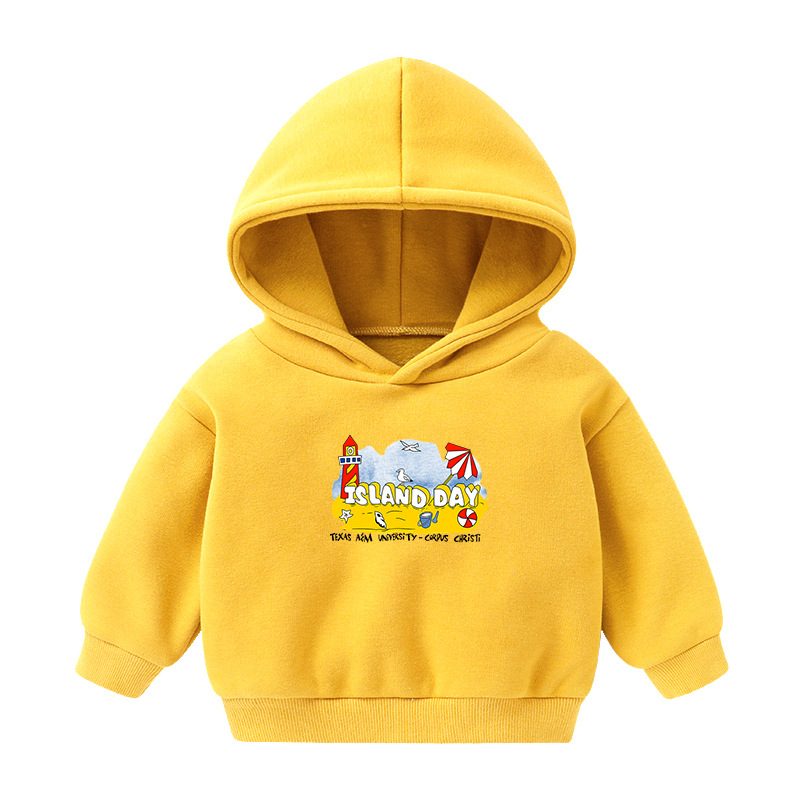 Foreign Trade Children's Wear Girls' Boys' Cute Long Sleeve Hoodies Children Fashionable Fleece-Lined Hooded Autumn Baby Clothes