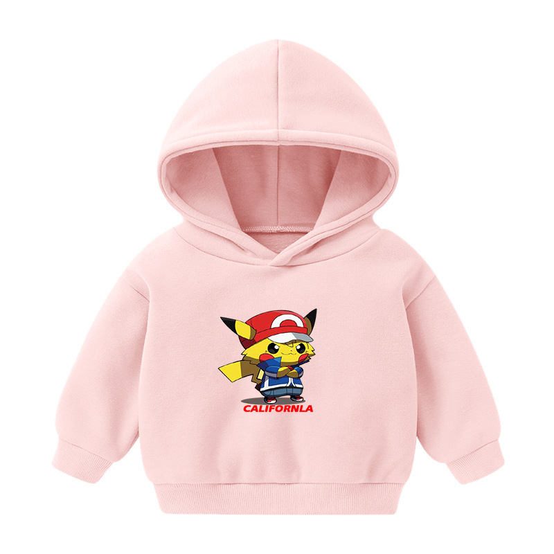 Foreign Trade Children's Wear Girls' Boys' Cute Long Sleeve Hoodies Children Fashionable Fleece-Lined Hooded Autumn Baby Clothes