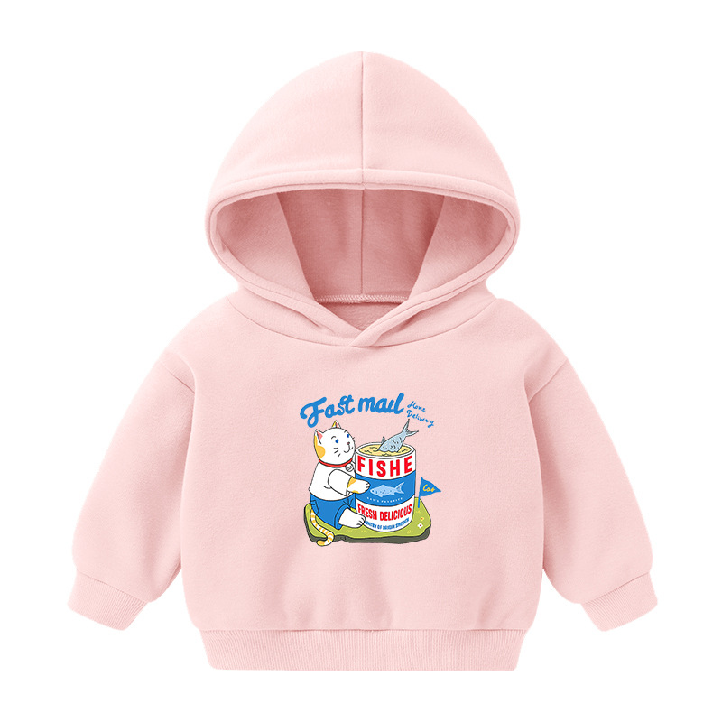 Foreign Trade Children's Wear Girls' Boys' Cute Long Sleeve Hoodies Children Fashionable Fleece-Lined Hooded Autumn Baby Clothes