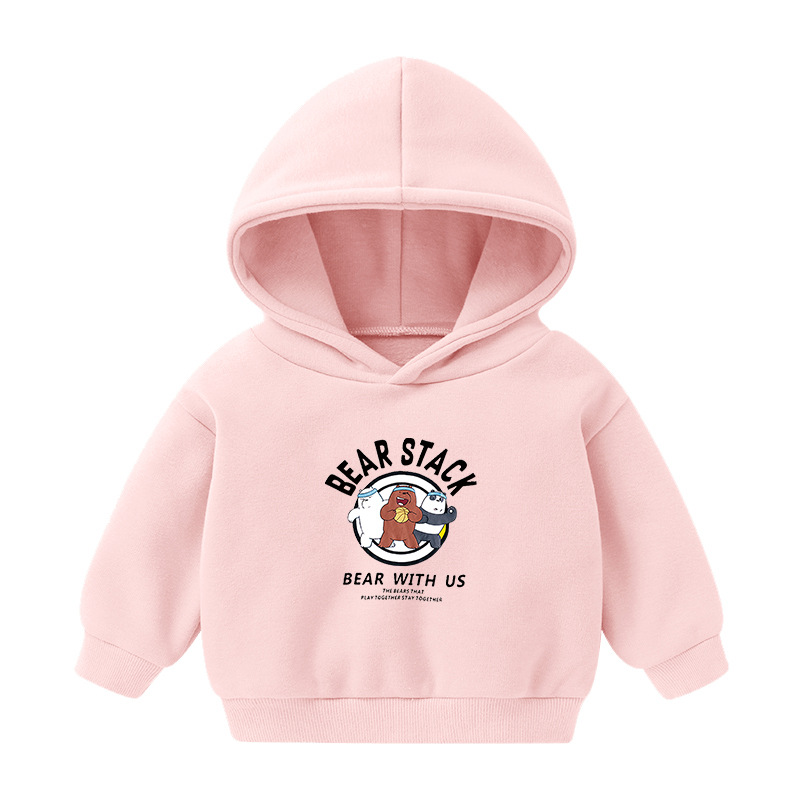 Foreign Trade Children's Wear Girls' Boys' Cute Long Sleeve Hoodies Children Fashionable Fleece-Lined Hooded Autumn Baby Clothes