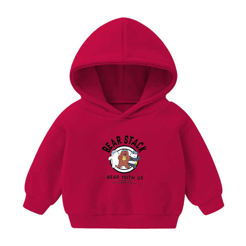Foreign Trade Children's Wear Girls' Boys' Cute Long Sleeve Hoodies Children Fashionable Fleece-Lined Hooded Autumn Baby Clothes