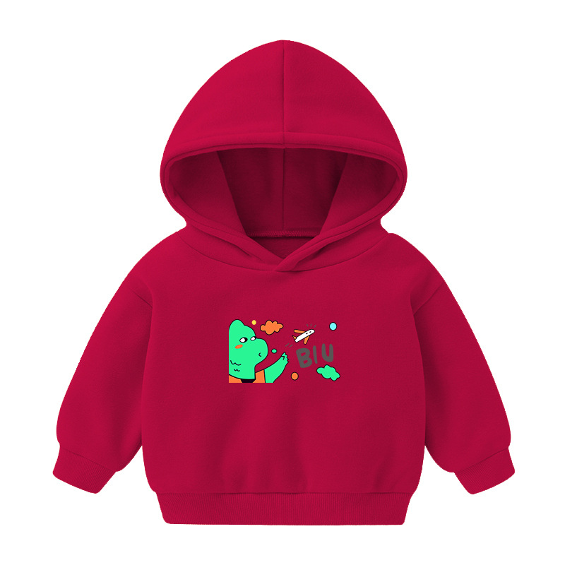 Foreign Trade Children's Wear Girls' Boys' Cute Long Sleeve Hoodies Children Fashionable Fleece-Lined Hooded Autumn Baby Clothes