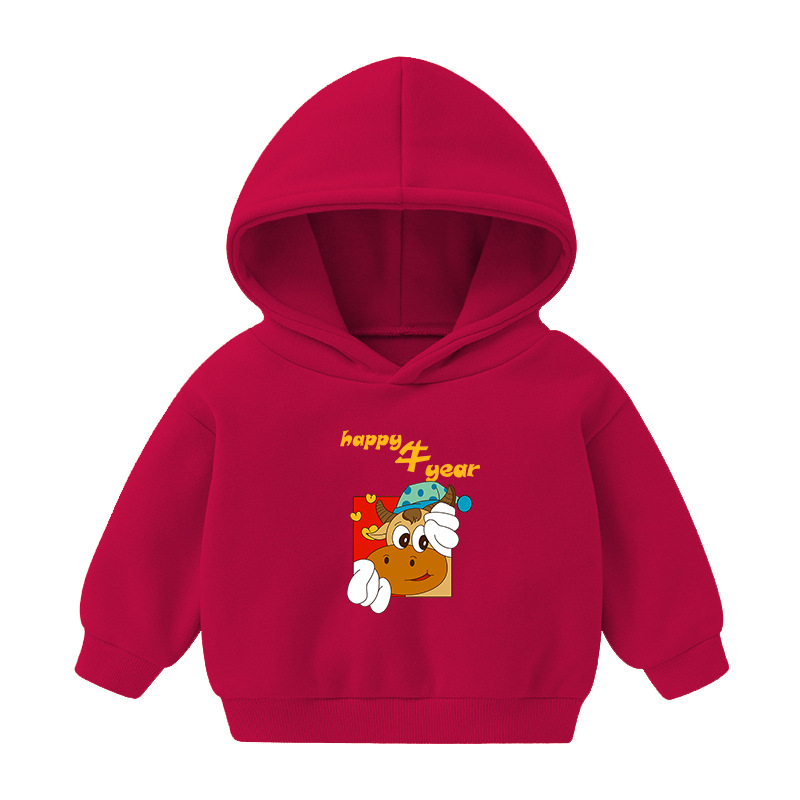 Foreign Trade Children's Wear Girls' Boys' Cute Long Sleeve Hoodies Children Fashionable Fleece-Lined Hooded Autumn Baby Clothes