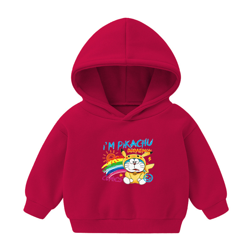 Foreign Trade Children's Wear Girls' Boys' Cute Long Sleeve Hoodies Children Fashionable Fleece-Lined Hooded Autumn Baby Clothes