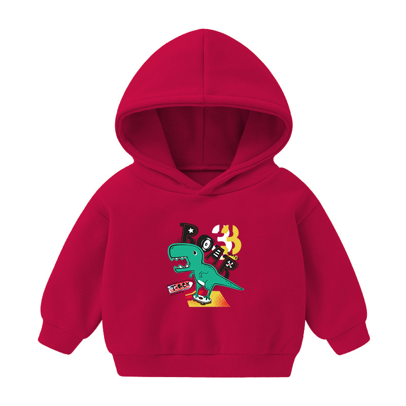 Foreign Trade Children's Wear Girls' Boys' Cute Long Sleeve Hoodies Children Fashionable Fleece-Lined Hooded Autumn Baby Clothes