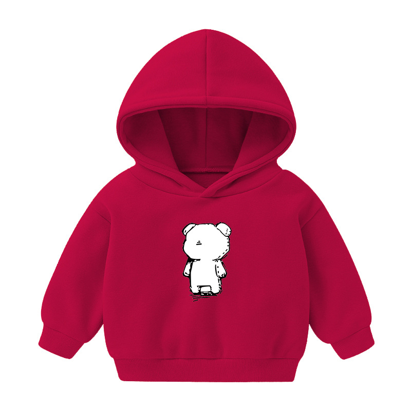 Foreign Trade Children's Wear Girls' Boys' Cute Long Sleeve Hoodies Children Fashionable Fleece-Lined Hooded Autumn Baby Clothes