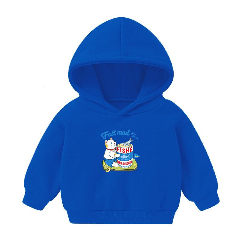 Foreign Trade Children's Wear Girls' Boys' Cute Long Sleeve Hoodies Children Fashionable Fleece-Lined Hooded Autumn Baby Clothes