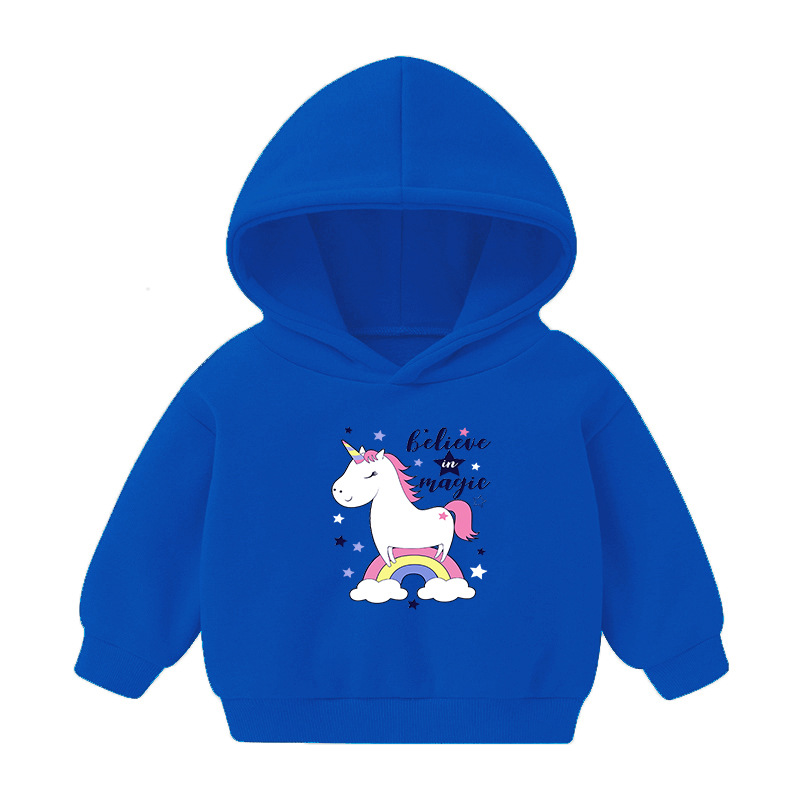 Foreign Trade Children's Wear Girls' Boys' Cute Long Sleeve Hoodies Children Fashionable Fleece-Lined Hooded Autumn Baby Clothes