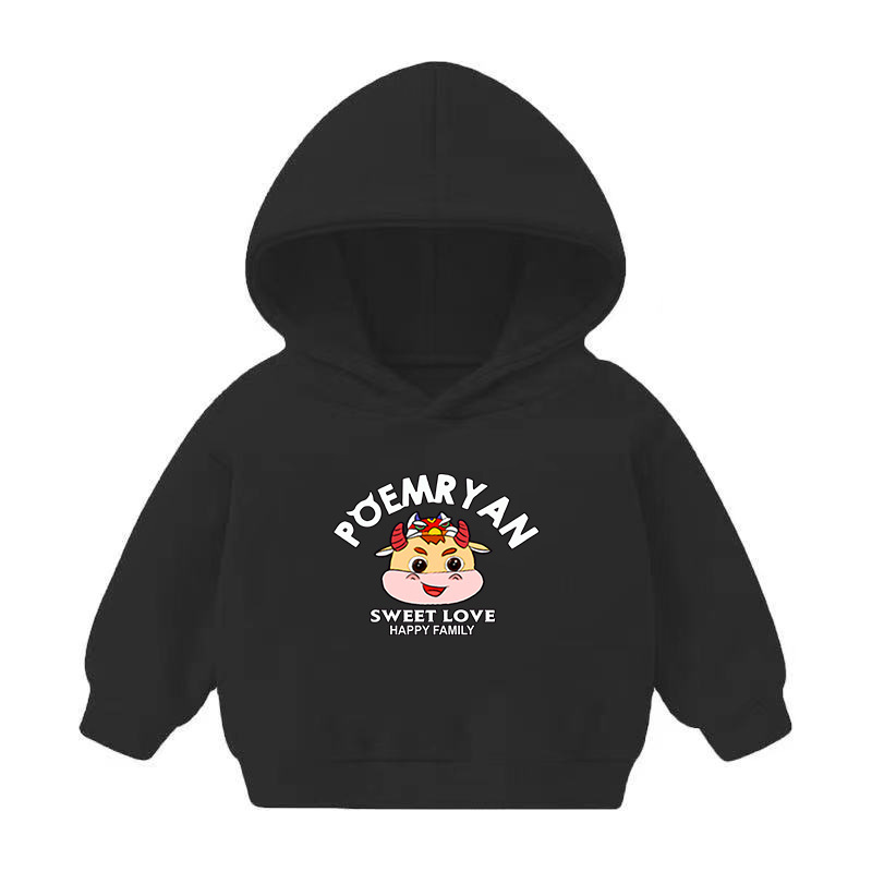 Foreign Trade Children's Wear Girls' Boys' Cute Long Sleeve Hoodies Children Fashionable Fleece-Lined Hooded Autumn Baby Clothes