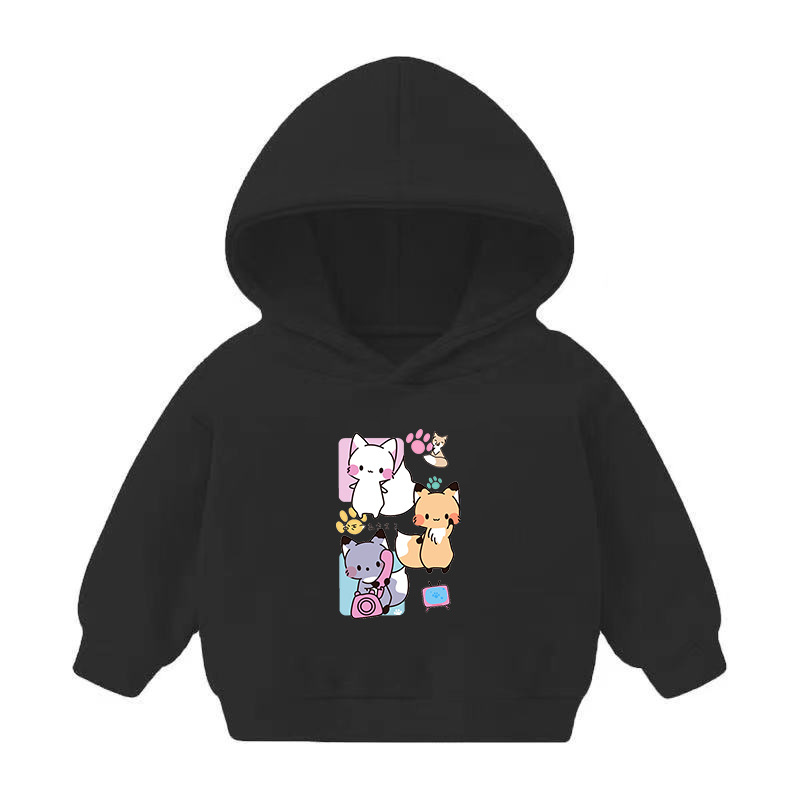 Foreign Trade Children's Wear Girls' Boys' Cute Long Sleeve Hoodies Children Fashionable Fleece-Lined Hooded Autumn Baby Clothes