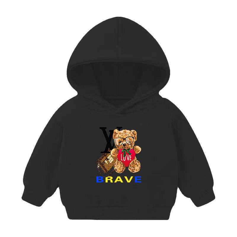 Foreign Trade Children's Wear Girls' Boys' Cute Long Sleeve Hoodies Children Fashionable Fleece-Lined Hooded Autumn Baby Clothes