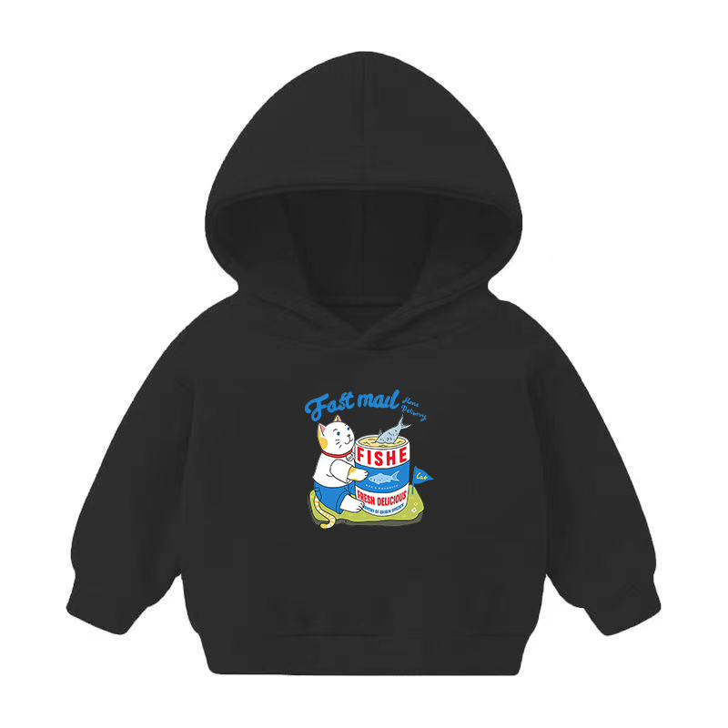 Foreign Trade Children's Wear Girls' Boys' Cute Long Sleeve Hoodies Children Fashionable Fleece-Lined Hooded Autumn Baby Clothes