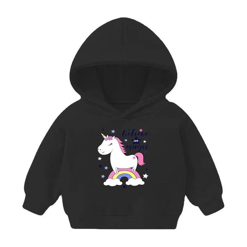 Foreign Trade Children's Wear Girls' Boys' Cute Long Sleeve Hoodies Children Fashionable Fleece-Lined Hooded Autumn Baby Clothes
