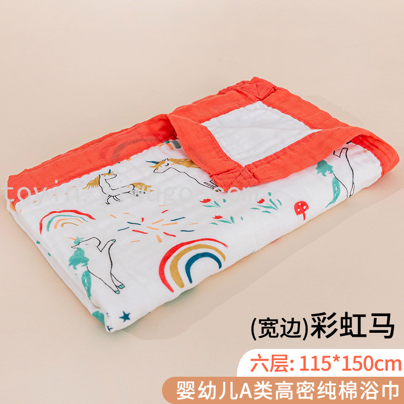 Six Layers Baby's Bath Towel Pure Cotton Gauze Super Soft Absorbent Newborn Blanket Quilt Children Towel Quilt 115*150 Six Layers Baby's Bath Towel Pure Cotton Gauze Super Soft Absorbent Newborn Blanket Quilt Children Towel Quilt 115*150