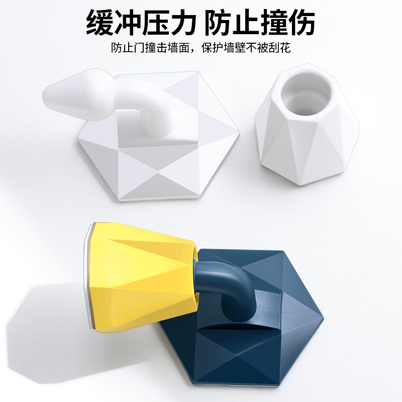 New Punch-Free Door Suction Type Silicone Door Stopper Domestic Toilet Door Absorber Anti-Collision Door Rear Floor Knob Wholesale