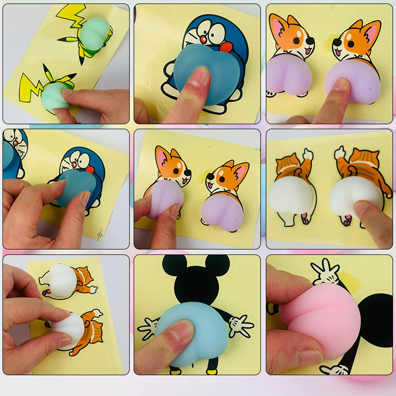 TPR Cartoon Stickers Bouncy Butt Bumper Stickers Cute Anti-Collision Butt Scratch Proof Wear Anti-Collision Small Butt Big Duck Mud